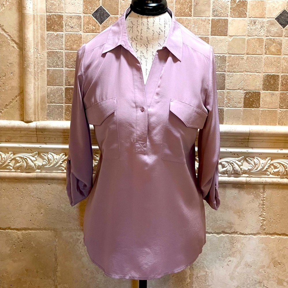 Eileen Fisher lilac silk top